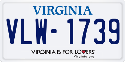 VA license plate VLW1739