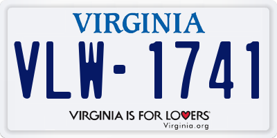 VA license plate VLW1741