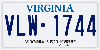 VA license plate VLW1744