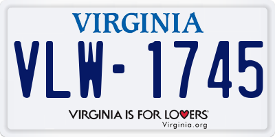 VA license plate VLW1745