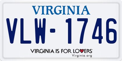 VA license plate VLW1746