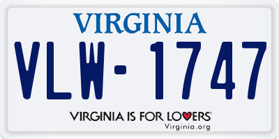 VA license plate VLW1747