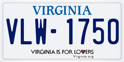 VA license plate VLW1750