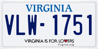 VA license plate VLW1751