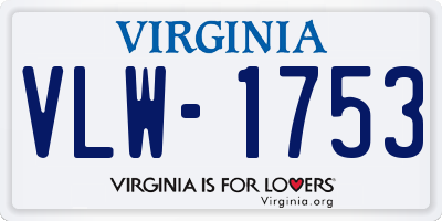 VA license plate VLW1753