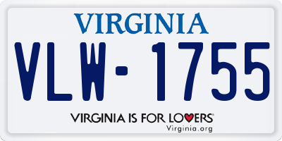 VA license plate VLW1755