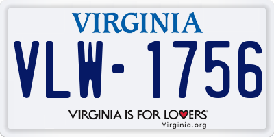 VA license plate VLW1756