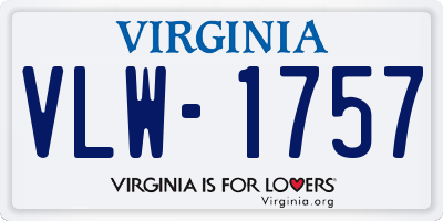 VA license plate VLW1757