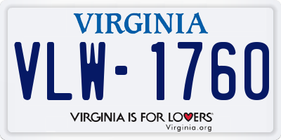 VA license plate VLW1760