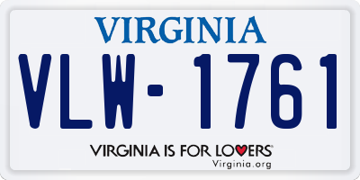 VA license plate VLW1761