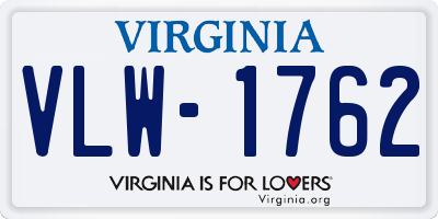 VA license plate VLW1762