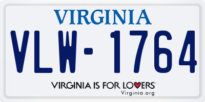 VA license plate VLW1764