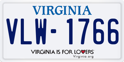 VA license plate VLW1766