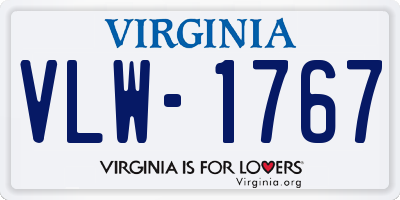 VA license plate VLW1767