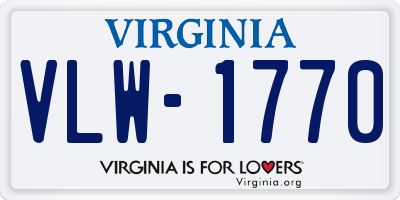 VA license plate VLW1770