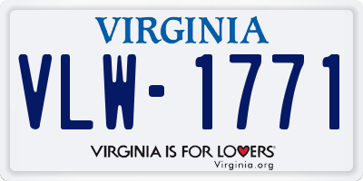 VA license plate VLW1771