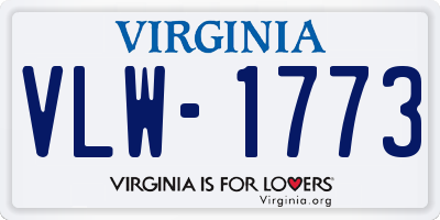 VA license plate VLW1773