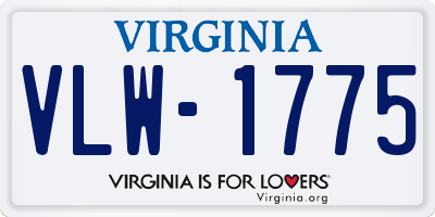 VA license plate VLW1775