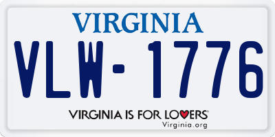 VA license plate VLW1776