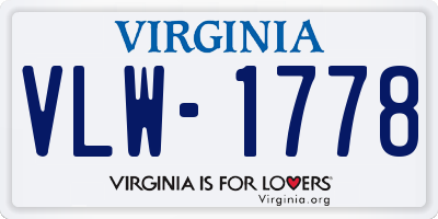 VA license plate VLW1778