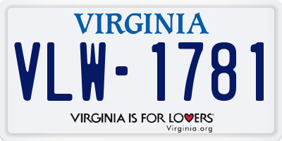 VA license plate VLW1781