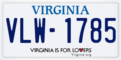 VA license plate VLW1785