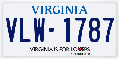 VA license plate VLW1787