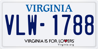 VA license plate VLW1788