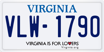 VA license plate VLW1790