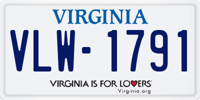 VA license plate VLW1791