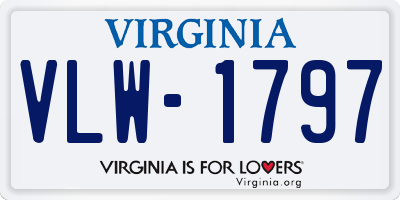 VA license plate VLW1797