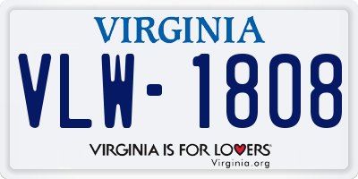 VA license plate VLW1808