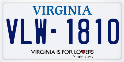 VA license plate VLW1810