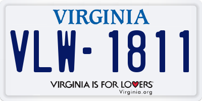 VA license plate VLW1811