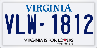 VA license plate VLW1812