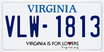 VA license plate VLW1813