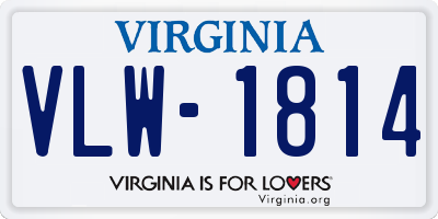 VA license plate VLW1814