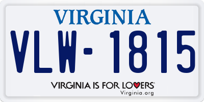 VA license plate VLW1815