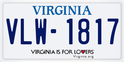 VA license plate VLW1817