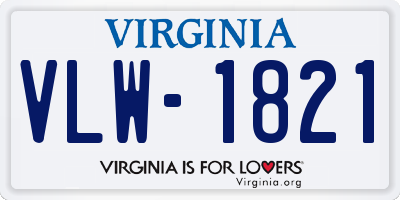 VA license plate VLW1821