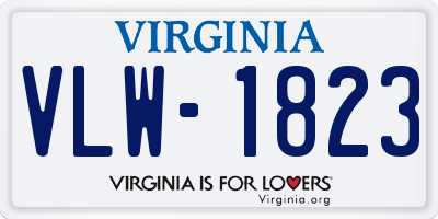 VA license plate VLW1823