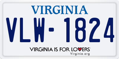 VA license plate VLW1824