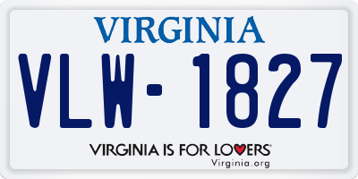 VA license plate VLW1827