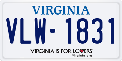 VA license plate VLW1831