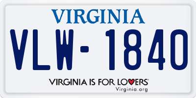 VA license plate VLW1840