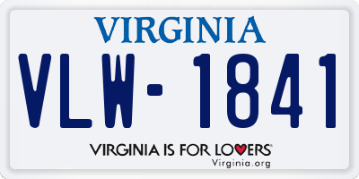 VA license plate VLW1841