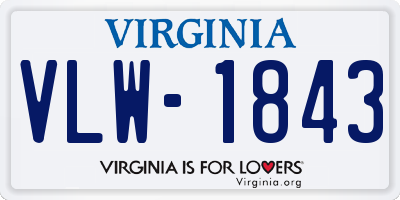 VA license plate VLW1843