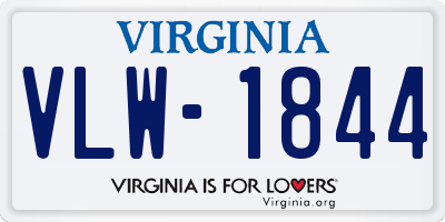 VA license plate VLW1844