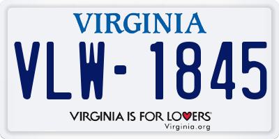 VA license plate VLW1845