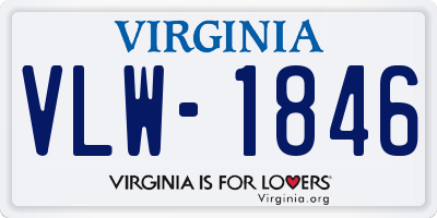 VA license plate VLW1846